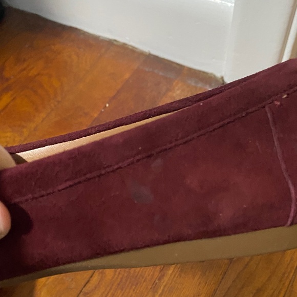 Kate Spade Deep Red Suede Loafers - Picture 9 of 9